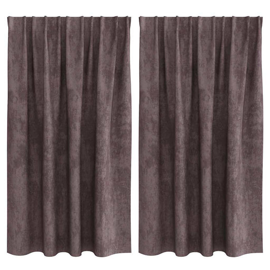 vidaXL Βελούδινες Κου curtains 2 τεμ. με οπές Καφέ 140x140 εκ.
