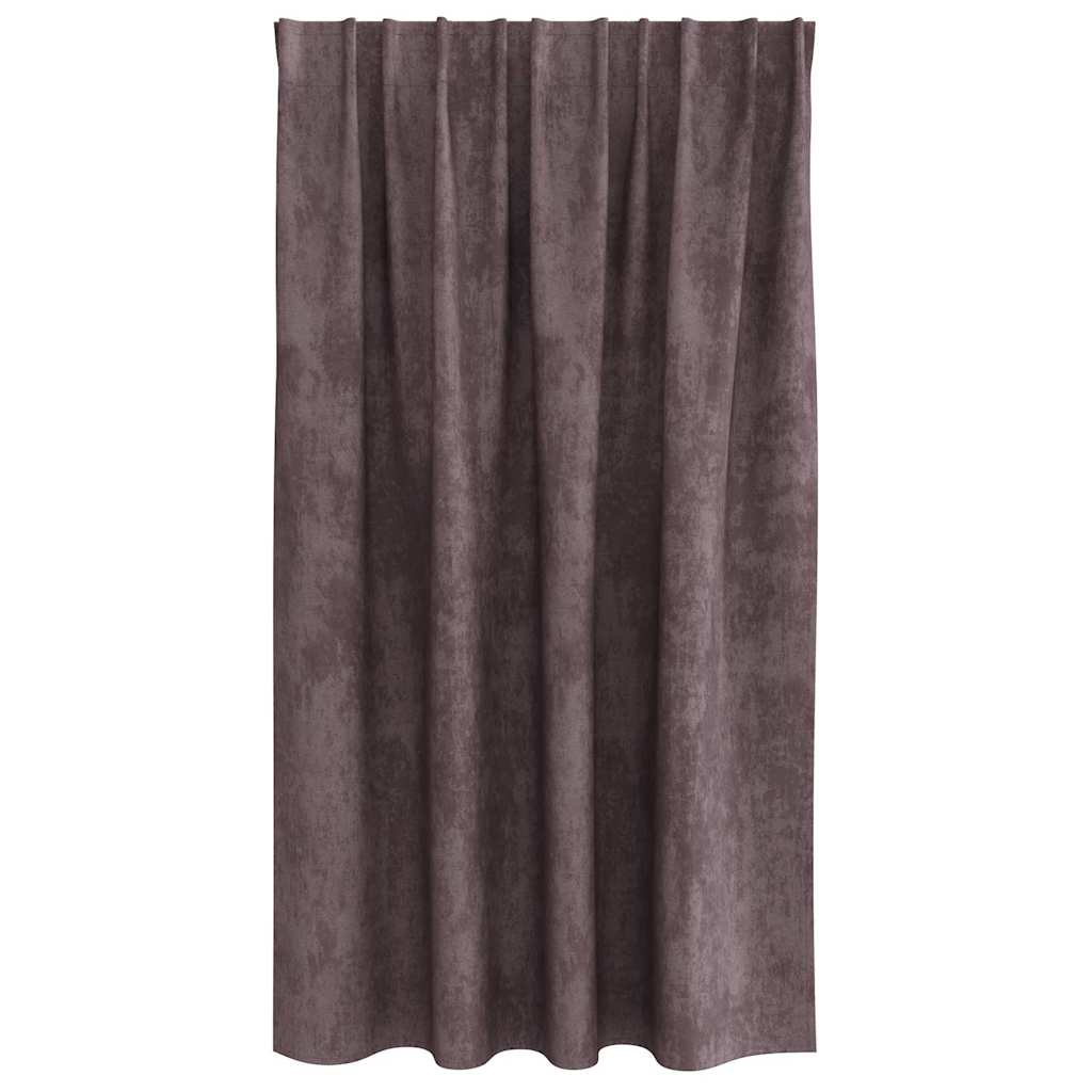 vidaXL Βελούδινες Κου curtains 2 τεμ. με οπές Καφέ 140x140 εκ.