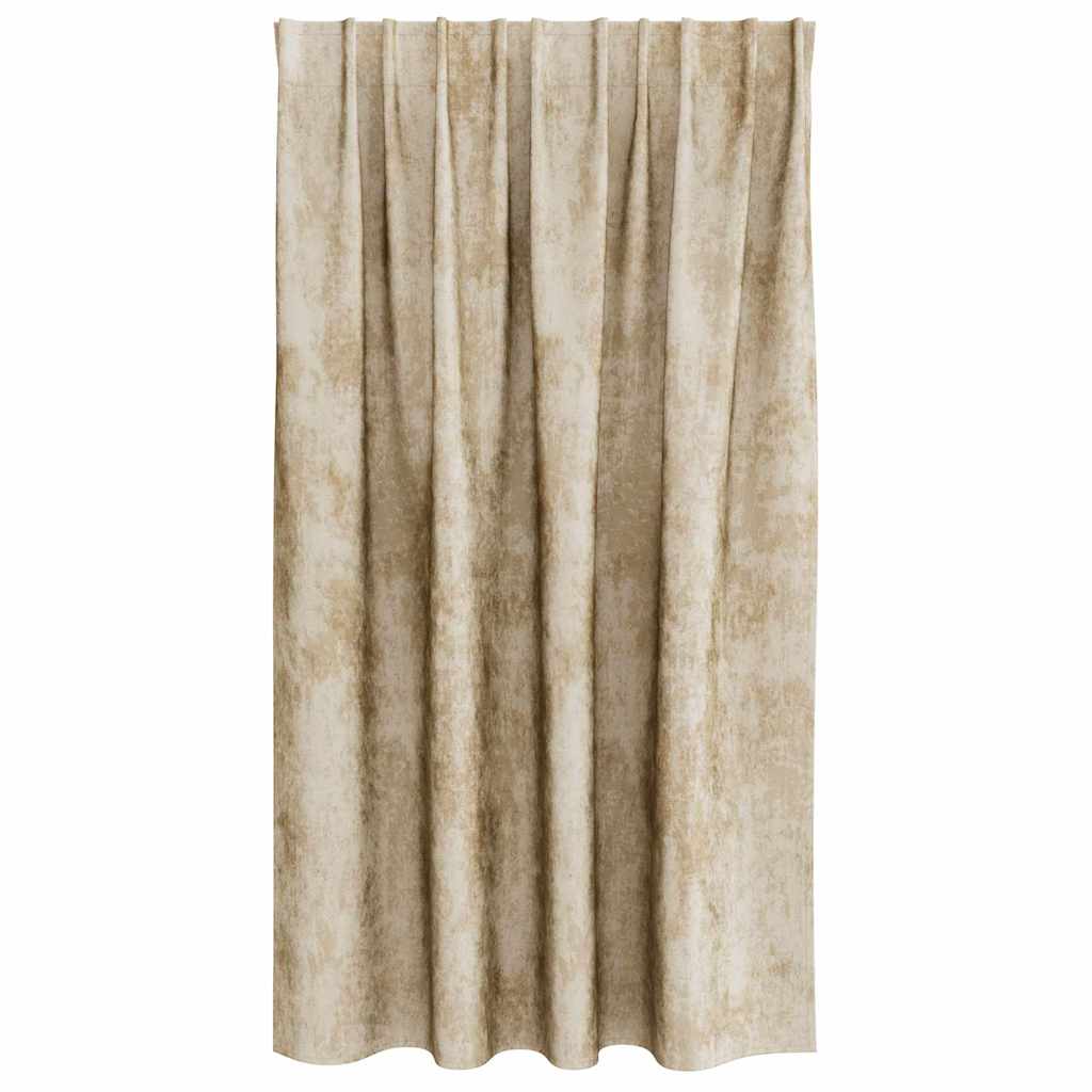 vidaXL Βελούδινες Κουρτίνες 2 τμχ. Κρεμ 140 x 140 cm Βελούδο