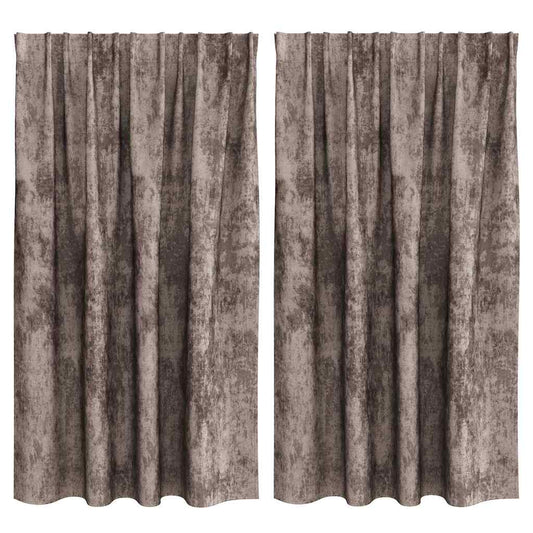 vidaXL κουρτίνες Βελούδου 2 τεμάχια με τρύπες Καπουτσίνο 140x140 εκ.