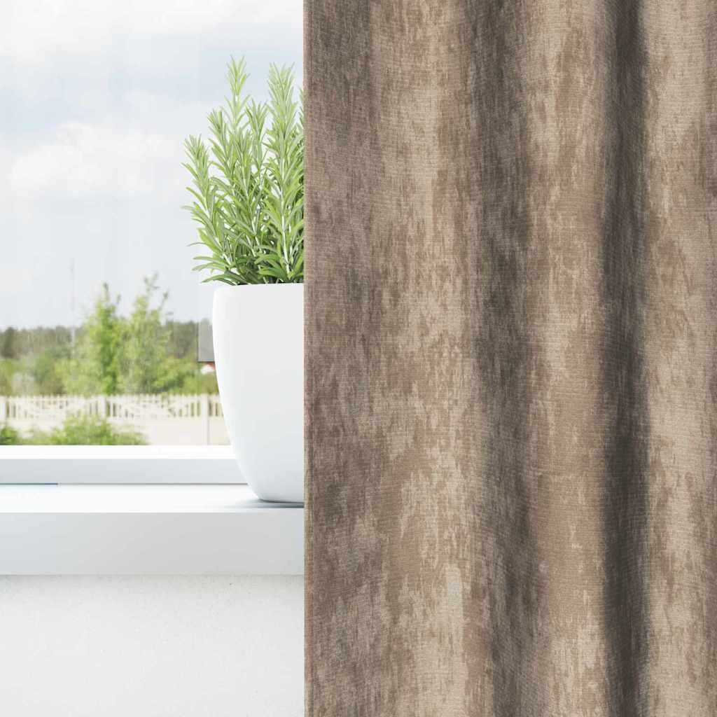 vidaXL Κουρτίνες 2 τεμ με ράβδους Σαμπάνια 260x140 εκ