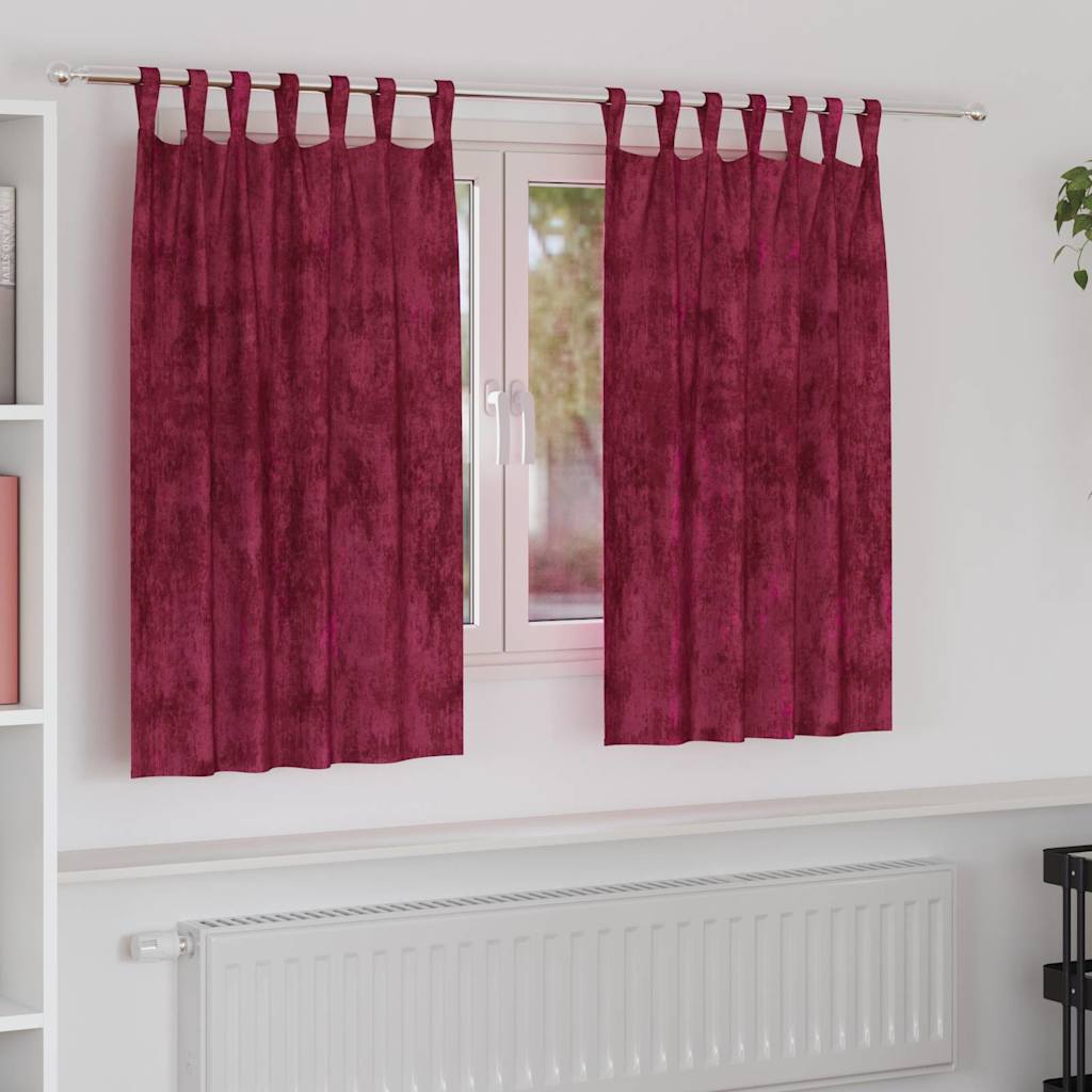 vidaXL Βελούδινες Κουρτίνες 2 τμχ. Κόκκινο 140 x 140 cm Βελούδο