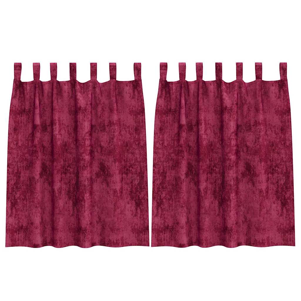 vidaXL Βελούδινες Κουρτίνες 2 τμχ. Κόκκινο 140 x 140 cm Βελούδο