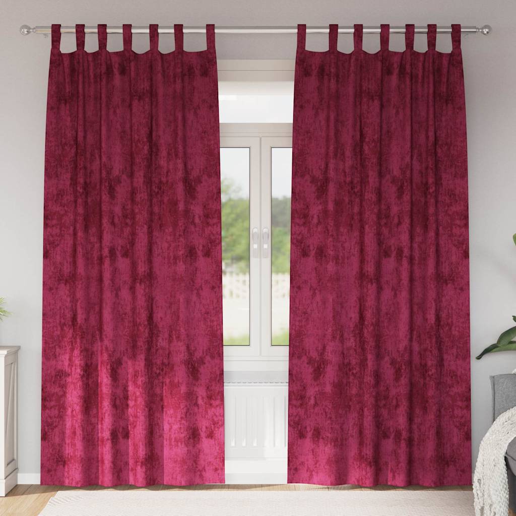 vidaXL Βελούδινες Κουρτίνες 2 τμχ. Μπορντό 245 x 140 εκ. Βελούδο