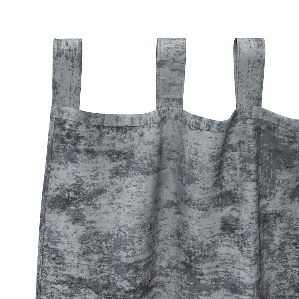 vidaXL Κουρτίνες 2 τμχ με κουκούλες Ασημί Γκρι 140x140 cm