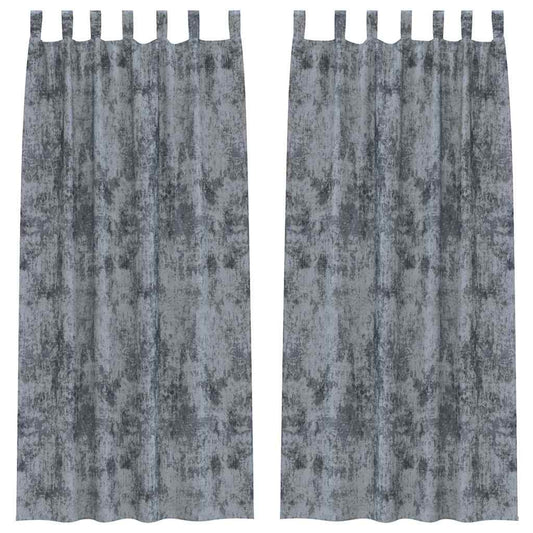 vidaXL Κουρτίνες Βελούδου 2 τεμ. με Κουκούλες Ασημί Γκρι 245x140 εκ.