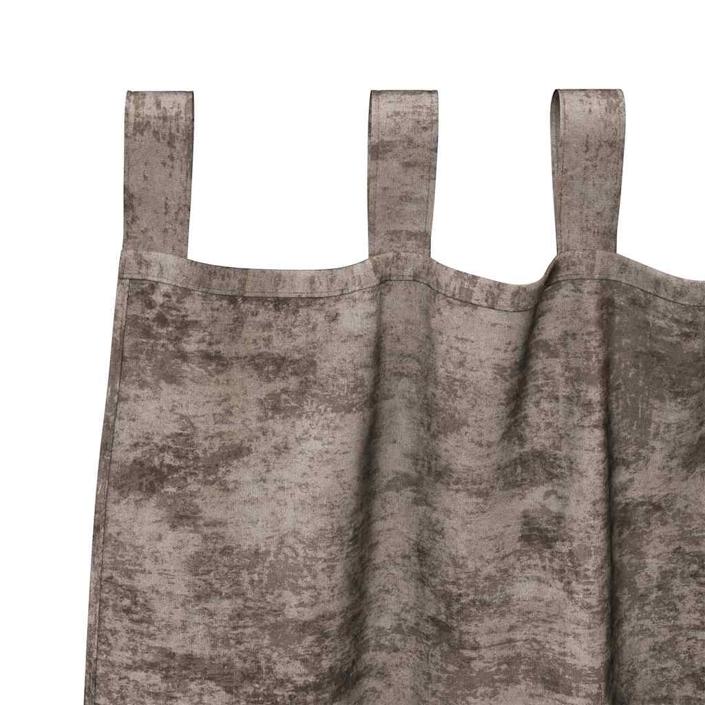 vidaXL κουρτίνες βελούδου 2 τεμ με μάτια Καφέ 245x140 εκ.