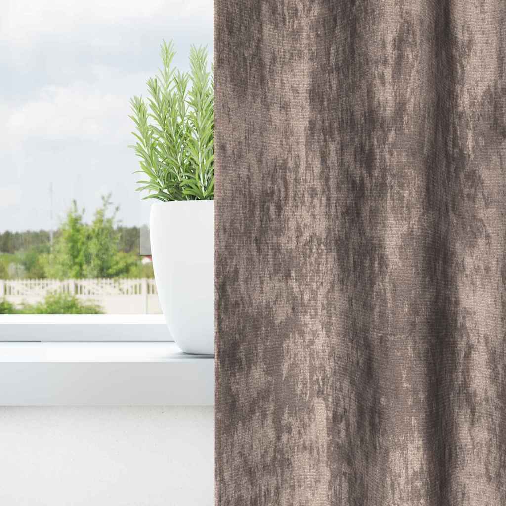 vidaXL κουρτίνες βελούδου 2 τεμ με μάτια Καφέ 245x140 εκ.