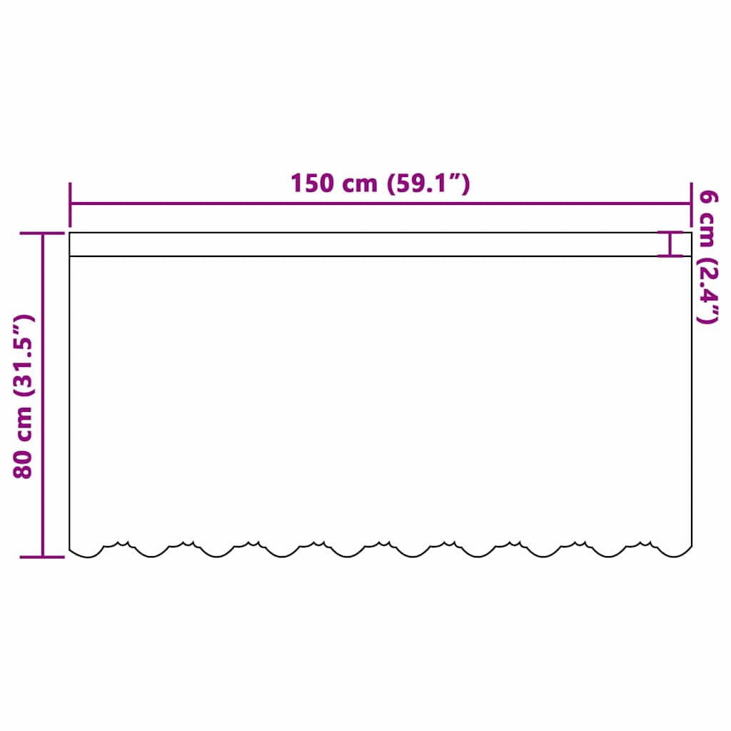 vidaXL Κουρτίνα Δαντέλας με κουρτίνες Λευκό 150 x 80 cm Πολυεστέρας