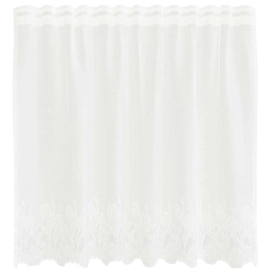 vidaXL Κουρτίνες με κουρτίνες Floral Λευκό 150 x 100 cm Πολυεστέρας