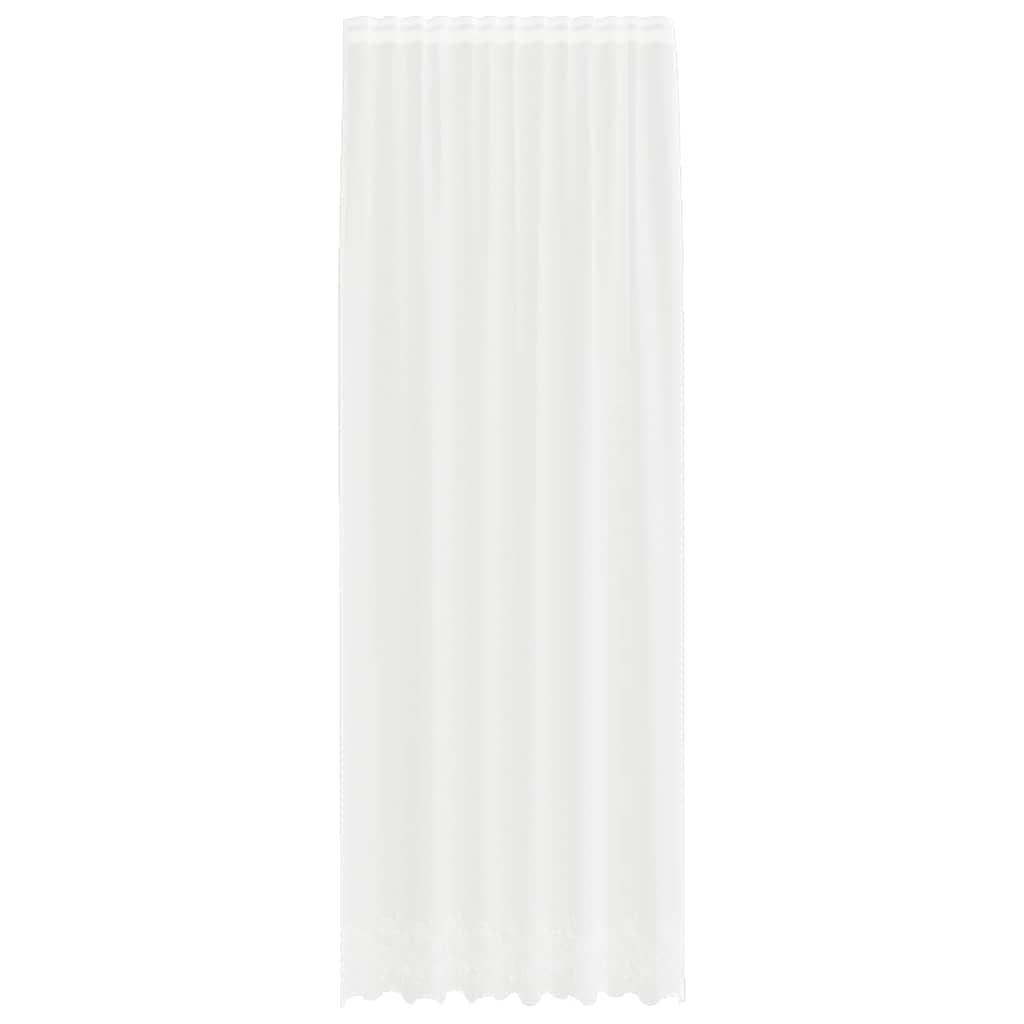 vidaXL Κουρτίνα Δαντέλας με κουρτίνες Λευκό 150x260cm Πολυεστέρας