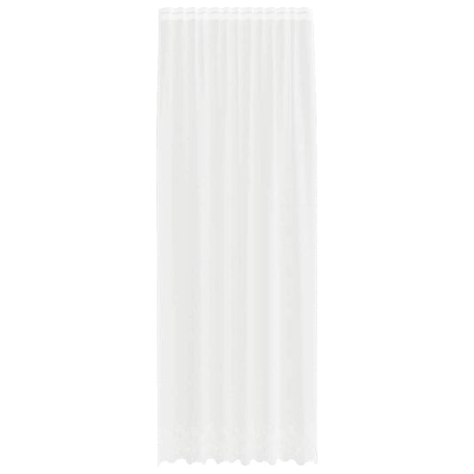 vidaXL Κουρτίνα Δαντέλας με κουρτίνες Λευκό 150x260cm Πολυεστέρας