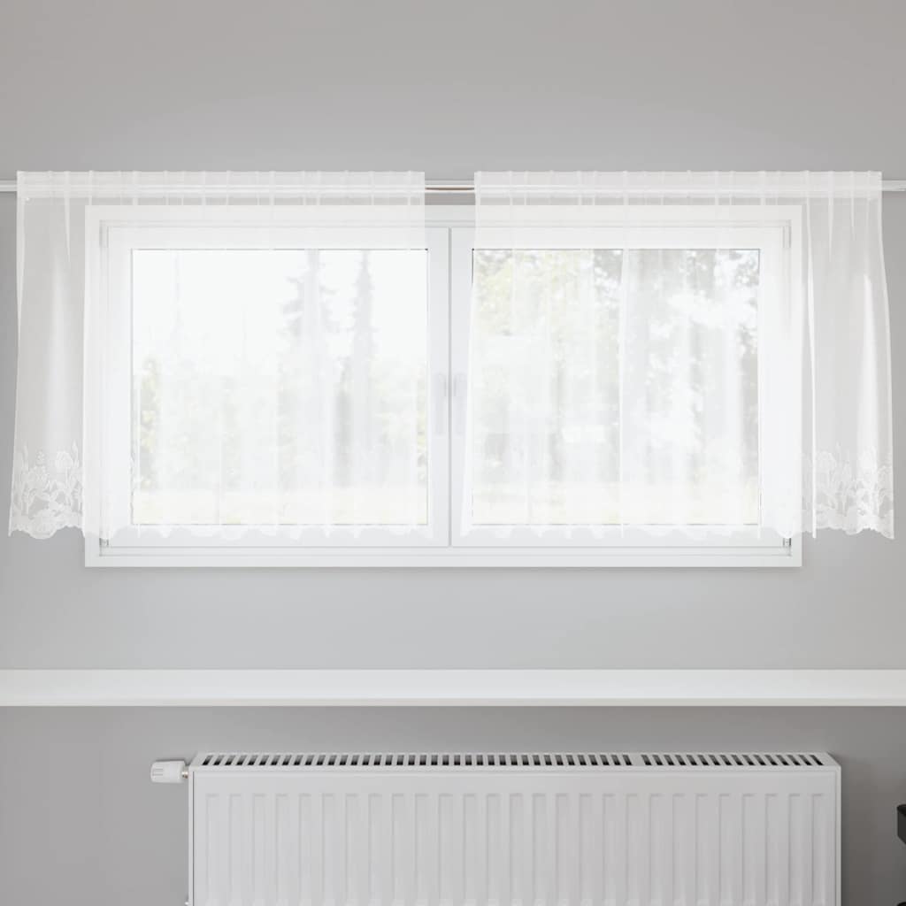 vidaXL Κουρτίνες με κουρτίνες Λευκό 200 x 80 εκατοστά Πολυεστέρας