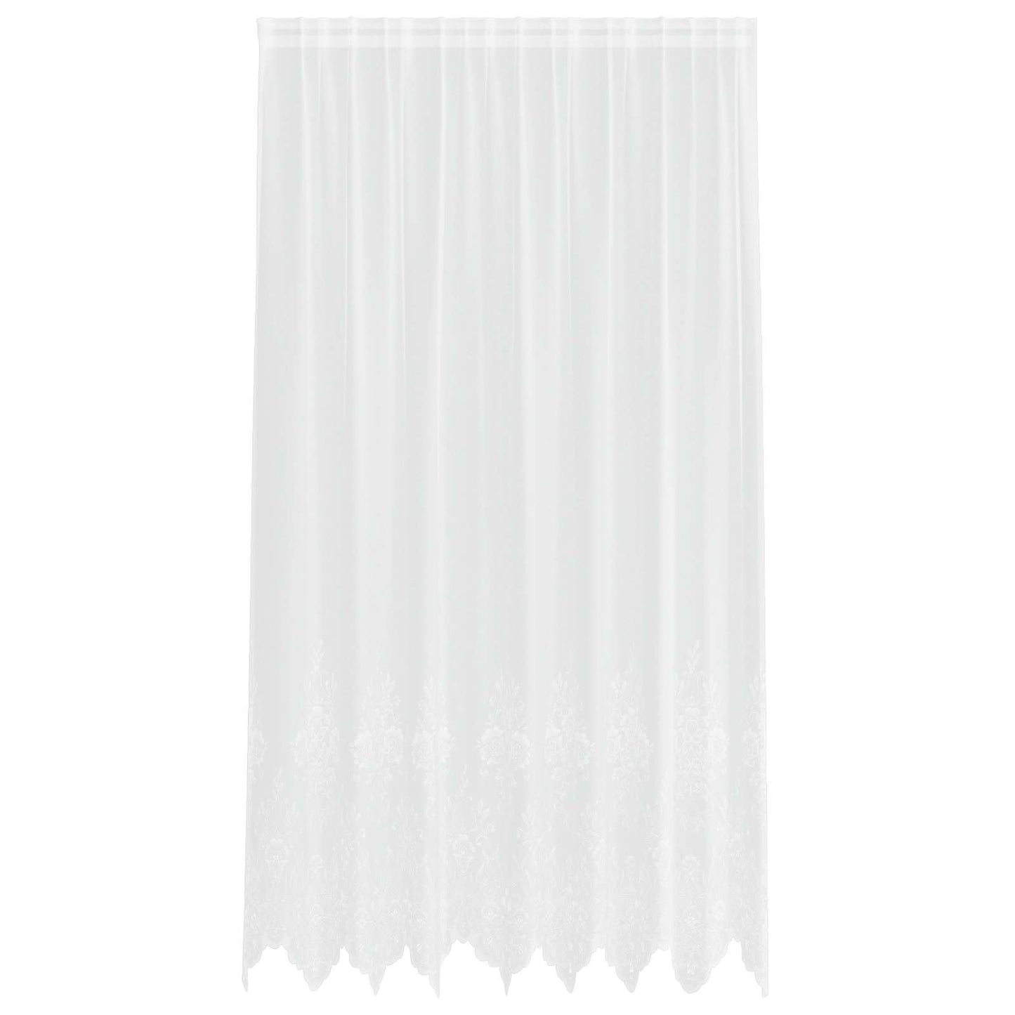 vidaXL Κουρτίνα Δαντέλας με κουρτίνες Λευκό 245 x 200 cm Πολυεστέρας