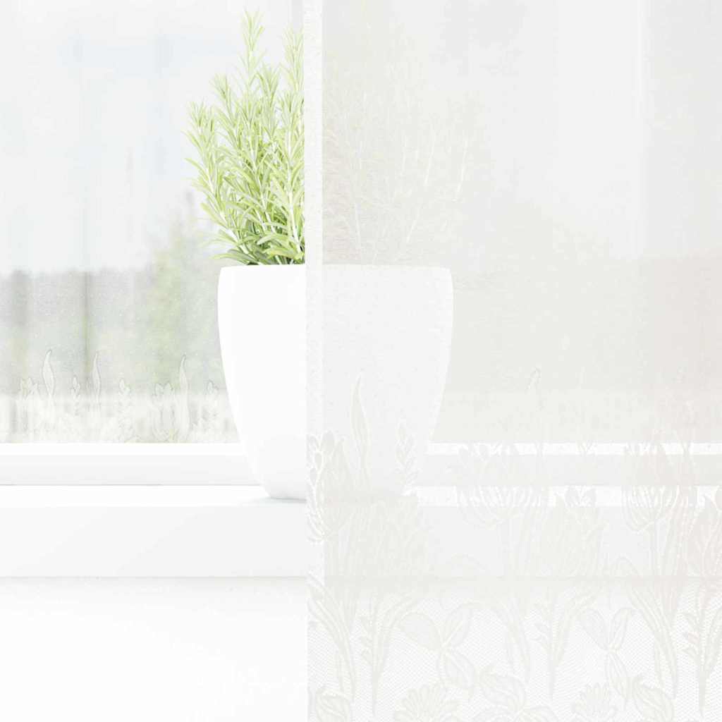 vidaXL Κουρτίνες με κουρτίνες Floral Λευκό 200 x 280 εκ. Πολυεστέρας