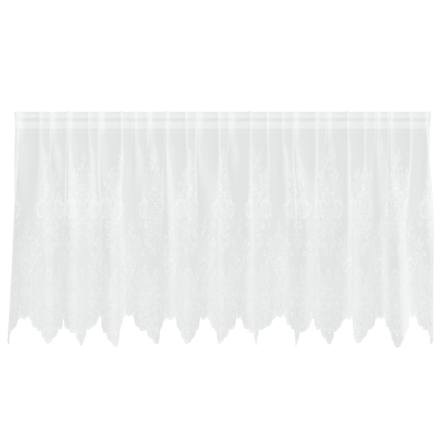 vidaXL Κουρτίνα Δαντέλας με κουρτίνες Λευκό 120 x 300 cm Πολυεστέρας