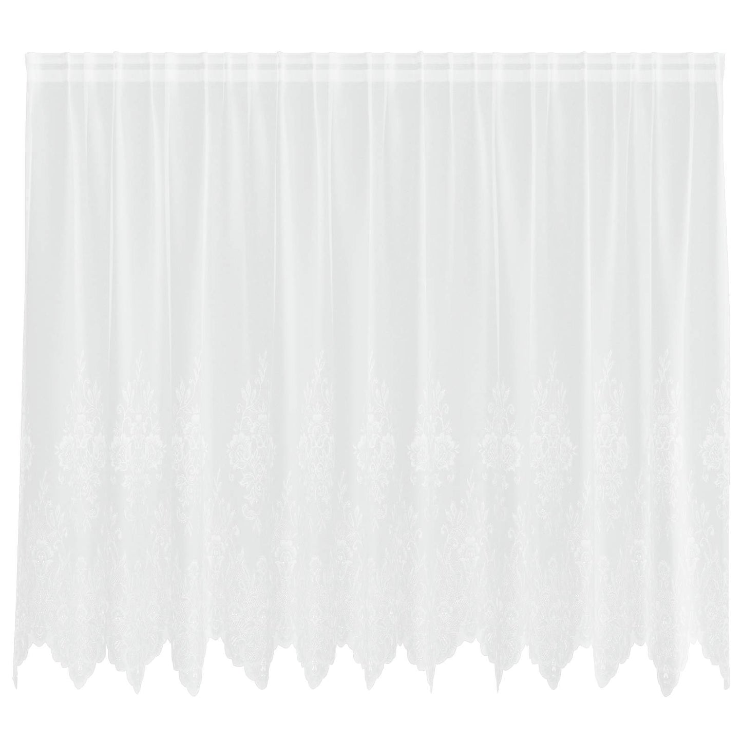 vidaXL Κουρτίνα Δαντέλας με κουρτίνες Λευκό 180 x 300 cm Πολυεστέρας