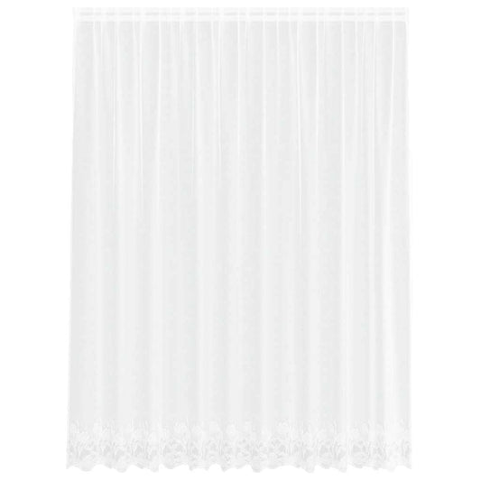 vidaXL Κουρτίνες με κουρτίνες Floral Λευκό 300 x 245 cm Πολυεστέρας