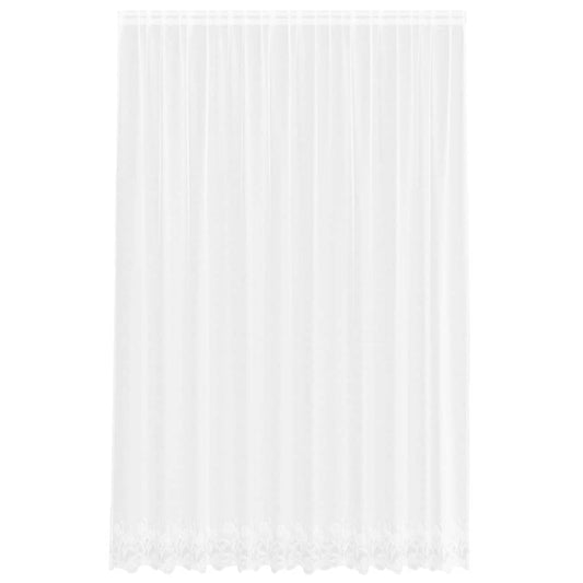 vidaXL Κουρτίνες με κουρτίνες Floral Λευκό Πολυεστέρας