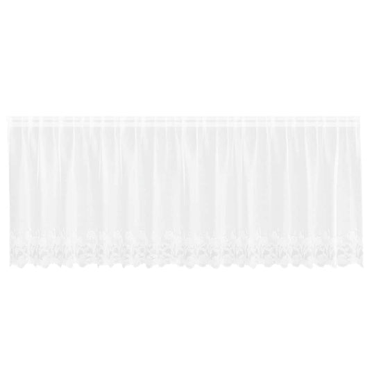 vidaXL Κουρτίνες με κουρτίνες Floral Λευκό 400 x 80 cm Πολυεστέρας