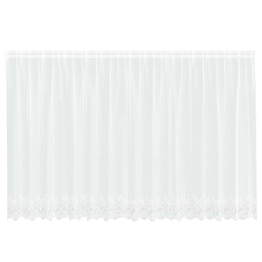 vidaXL Κουρτίνες με κουρτίνες Floral Λευκό 400 x 180 εκ Πολυεστέρας