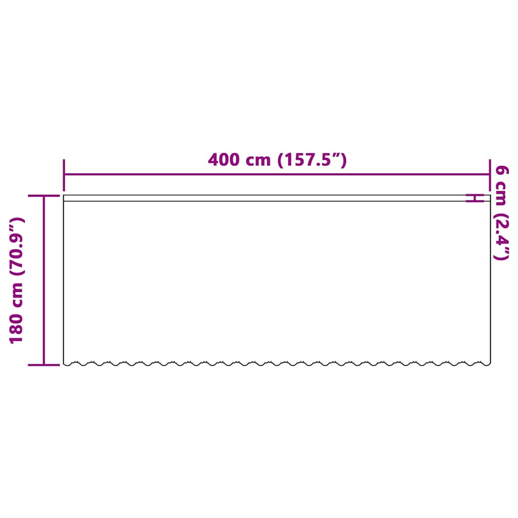 vidaXL Κουρτίνες με κουρτίνες Floral Λευκό 400 x 180 εκ Πολυεστέρας
