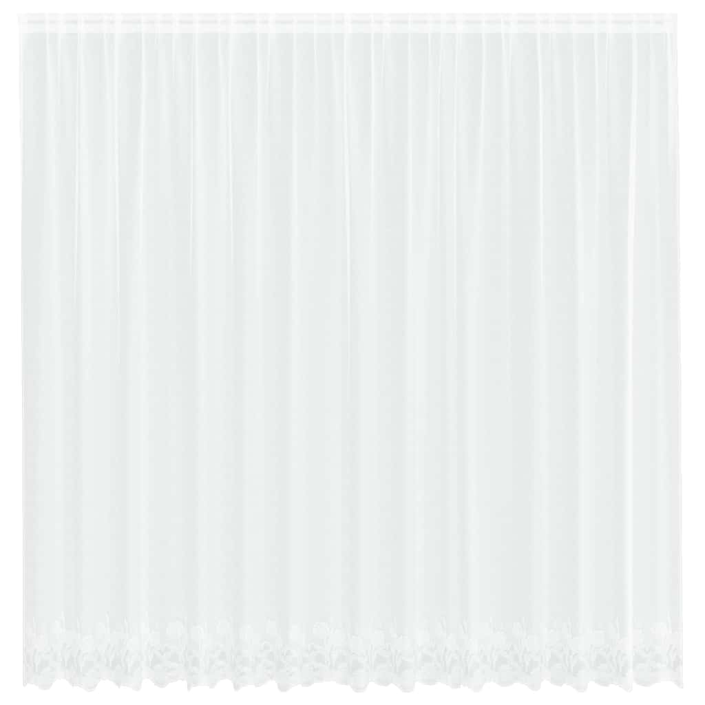 vidaXL Κουρτίνες με κουρτίνες Floral Λευκό 400 x 245 εκ. Πολυεστέρας