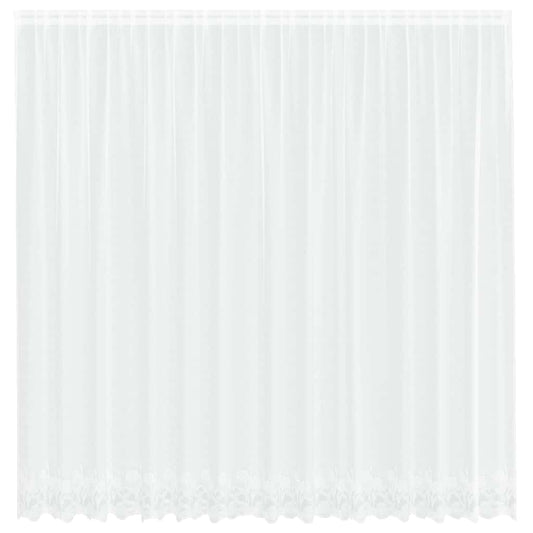 vidaXL Κουρτίνες με κουρτίνες Floral Λευκό 400 x 245 εκ. Πολυεστέρας