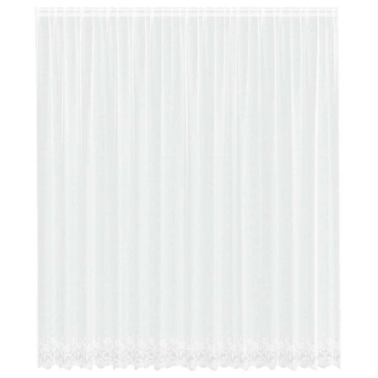 vidaXL Κουρτίνες με κουρτίνες Floral Λευκό 400 x 260 εκ. Πολυεστέρας