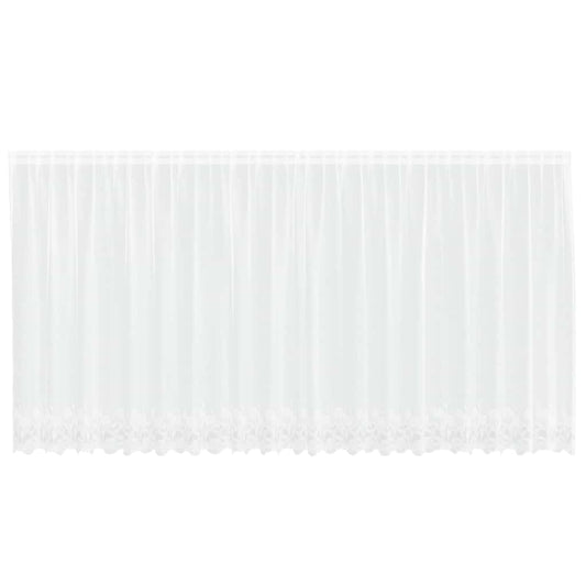 vidaXL Κουρτίνες με κουρτίνες Floral Λευκό 500 x 160 cm Πολυεστέρας