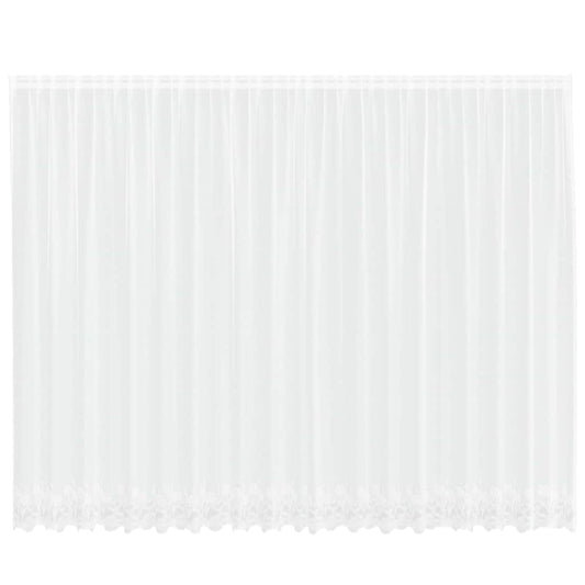 vidaXL Κουρτίνες με κουρτίνες Floral Λευκό 500 x 220 εκ. Πολυεστέρας