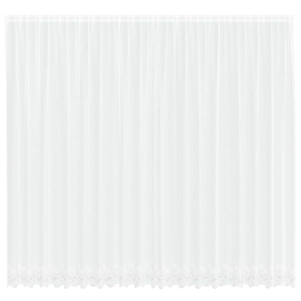 vidaXL Κουρτίνες με κουρτίνες Floral Λευκό 500 x 280 εκ. Πολυεστέρας