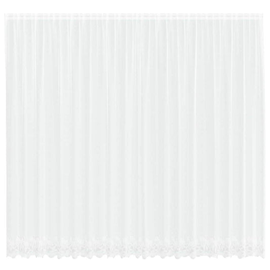 vidaXL Κουρτίνες με κουρτίνες Floral Λευκό 500 x 280 εκ. Πολυεστέρας