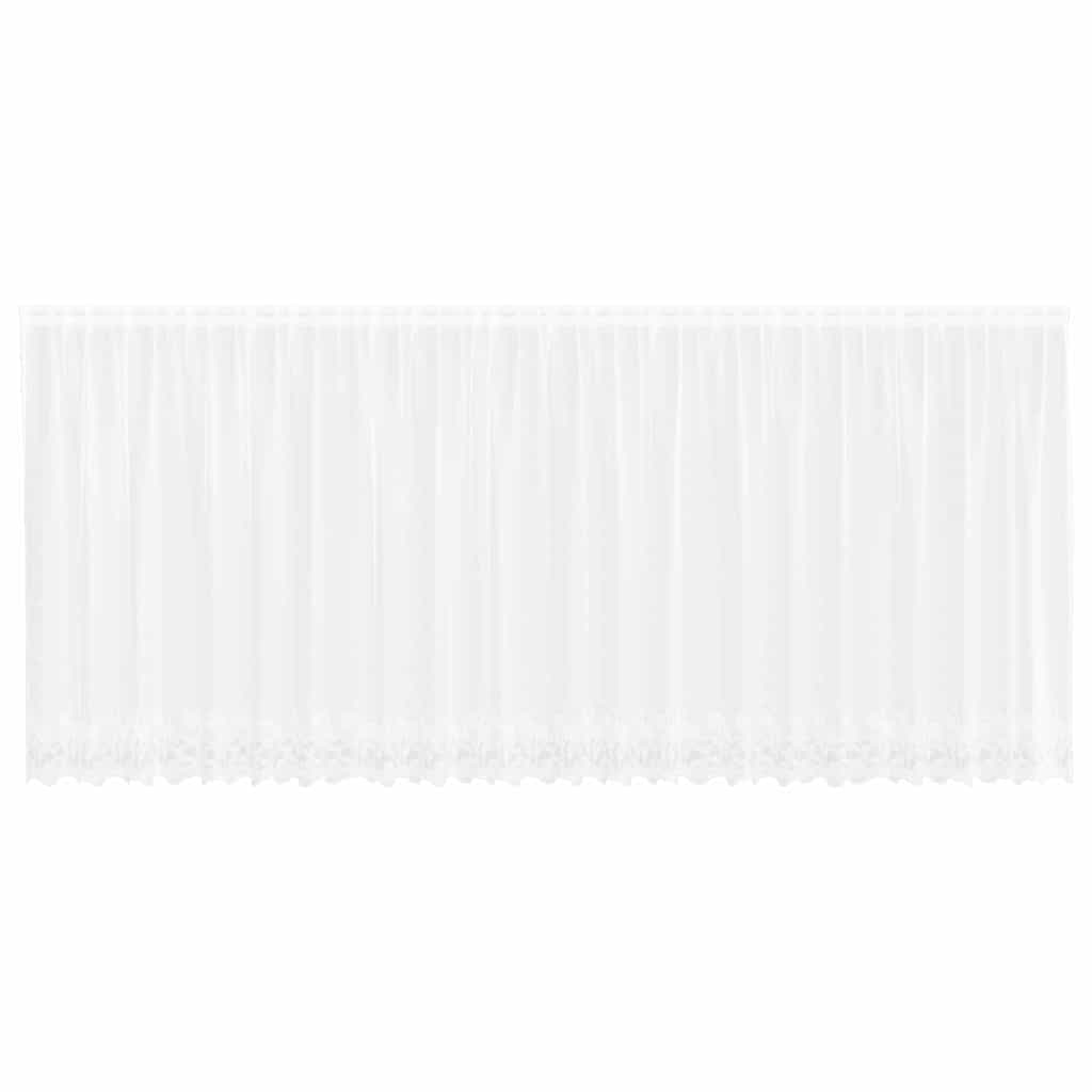 vidaXL Κουρτίνες με κουρτίνες Floral Λευκό 600 x 140 cm Πολυεστέρας