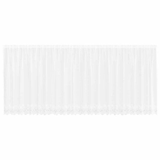 vidaXL Κουρτίνες με κουρτίνες Floral Λευκό 600 x 140 cm Πολυεστέρας