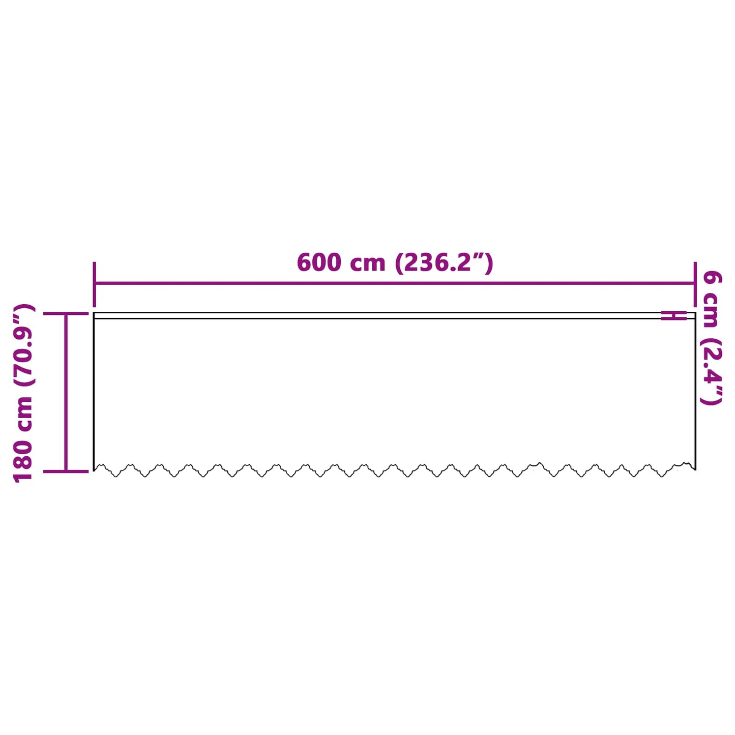 vidaXL Κουρτίνα Δαντέλας με κουρτίνες Λευκό 180 x 600 cm Πολυεστέρας
