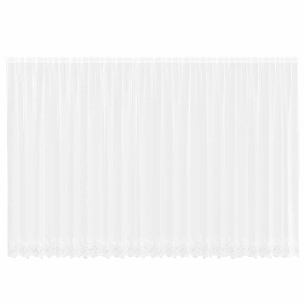 vidaXL Κουρτίνες με κουρτίνες Floral Λευκό 600 x 240 εκ. Πολυεστέρας