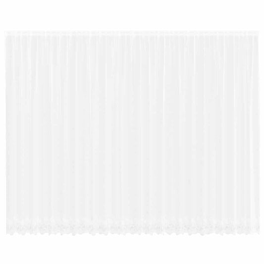 vidaXL Κουρτίνες με κουρτίνες Floral Λευκό 600 x 260 εκ. Πολυεστέρας