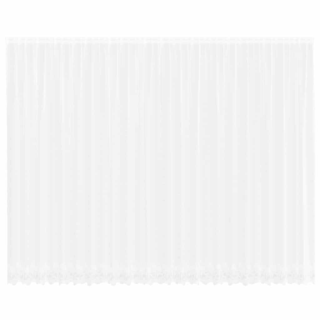 vidaXL Κουρτίνες με κουρτίνες Floral Λευκό 600 x 280 εκ. Πολυεστέρας