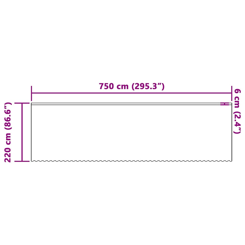 vidaXL Κουρτίνες με κουρτίνες Λευκό 750 x 220 εκ. Πολυεστέρας