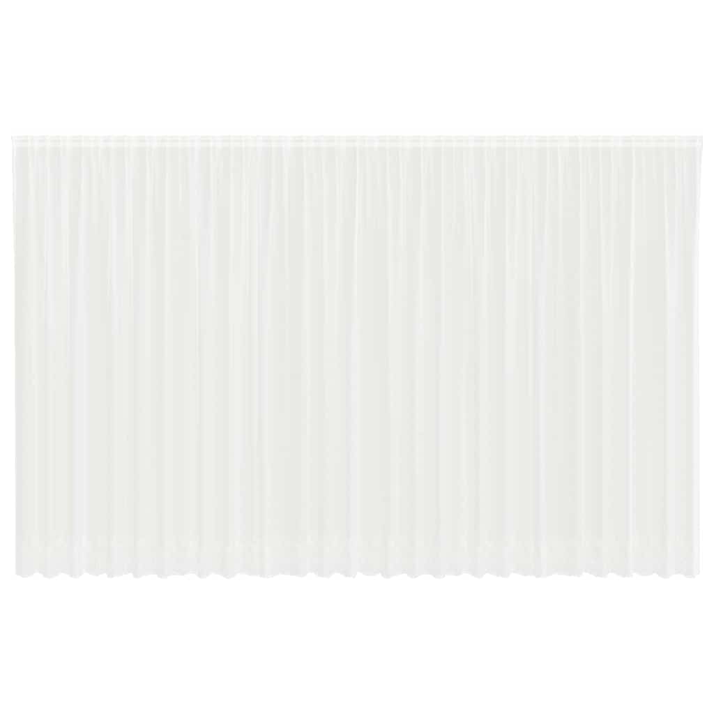 vidaXL Κουρτίνες με κουρτίνες Λευκό 750 x 300 εκ. Πολυεστέρας