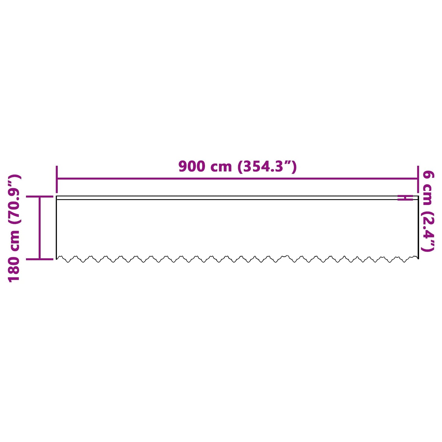 vidaXL Κουρτίνα Δαντέλας με κουρτίνες Λευκό 180 x 900 εκ Πολυεστέρας