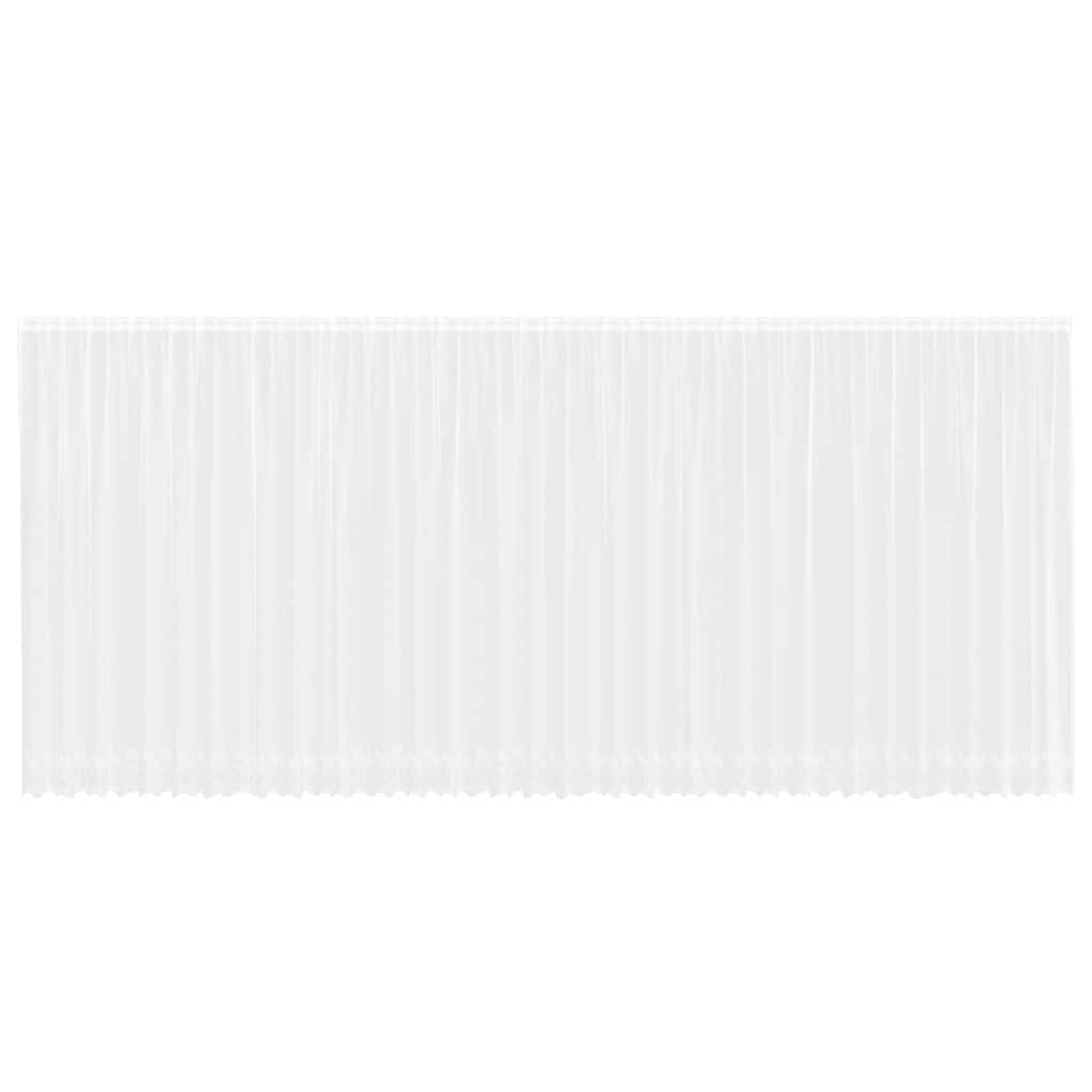 vidaXL Κουρτίνες με κουρτίνες Floral Λευκό Πολυεστέρας