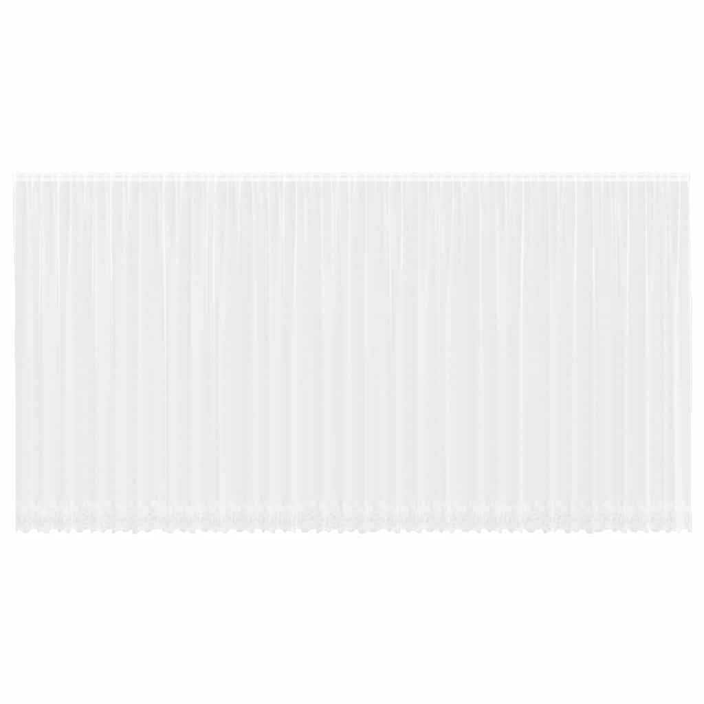 vidaXL Κουρτίνες με κουρτίνες Floral Λευκό 900 x 260 εκ. Πολυεστέρας