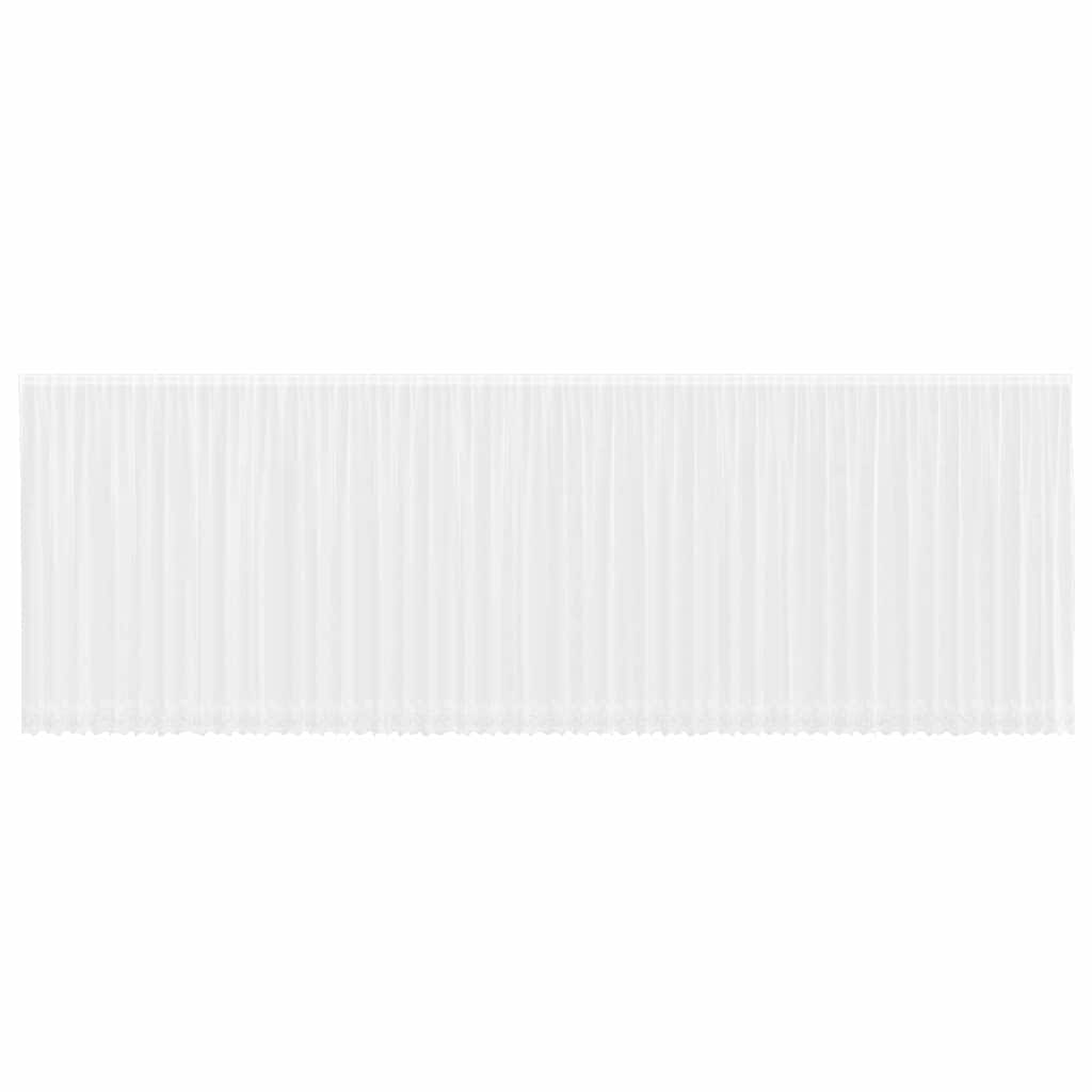 vidaXL Κουρτίνες με κουρτίνες Floral Λευκό 1200 x 240 εκ. Πολυεστέρας