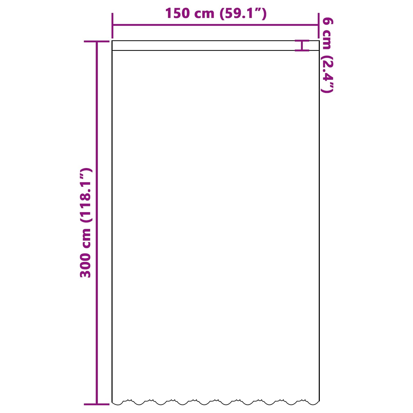 vidaXL Κουρτίνα Δαντέλας με κουρτίνες Λευκό 300 x 150 cm Πολυεστέρας