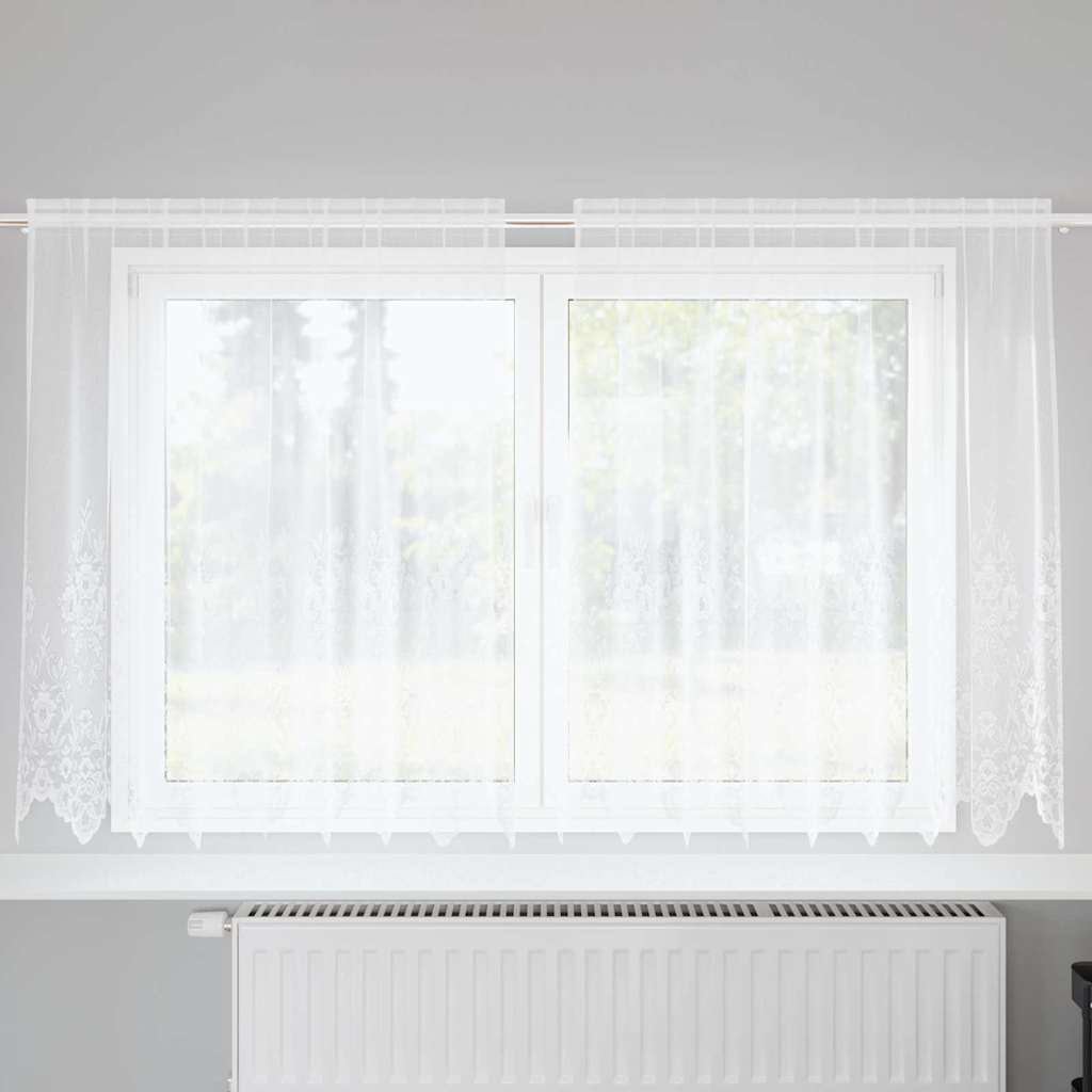 vidaXL Κουρτίνες με κουρτίνες Λευκό 200 x 140 cm Πολυεστέρας