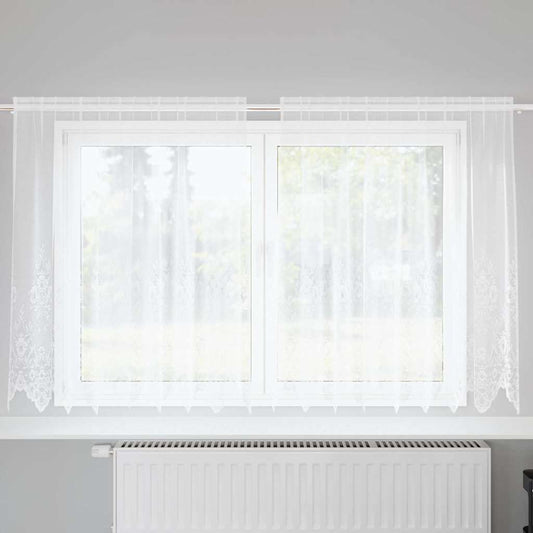 vidaXL Κουρτίνες με κουρτίνες Λευκό 200 x 140 cm Πολυεστέρας