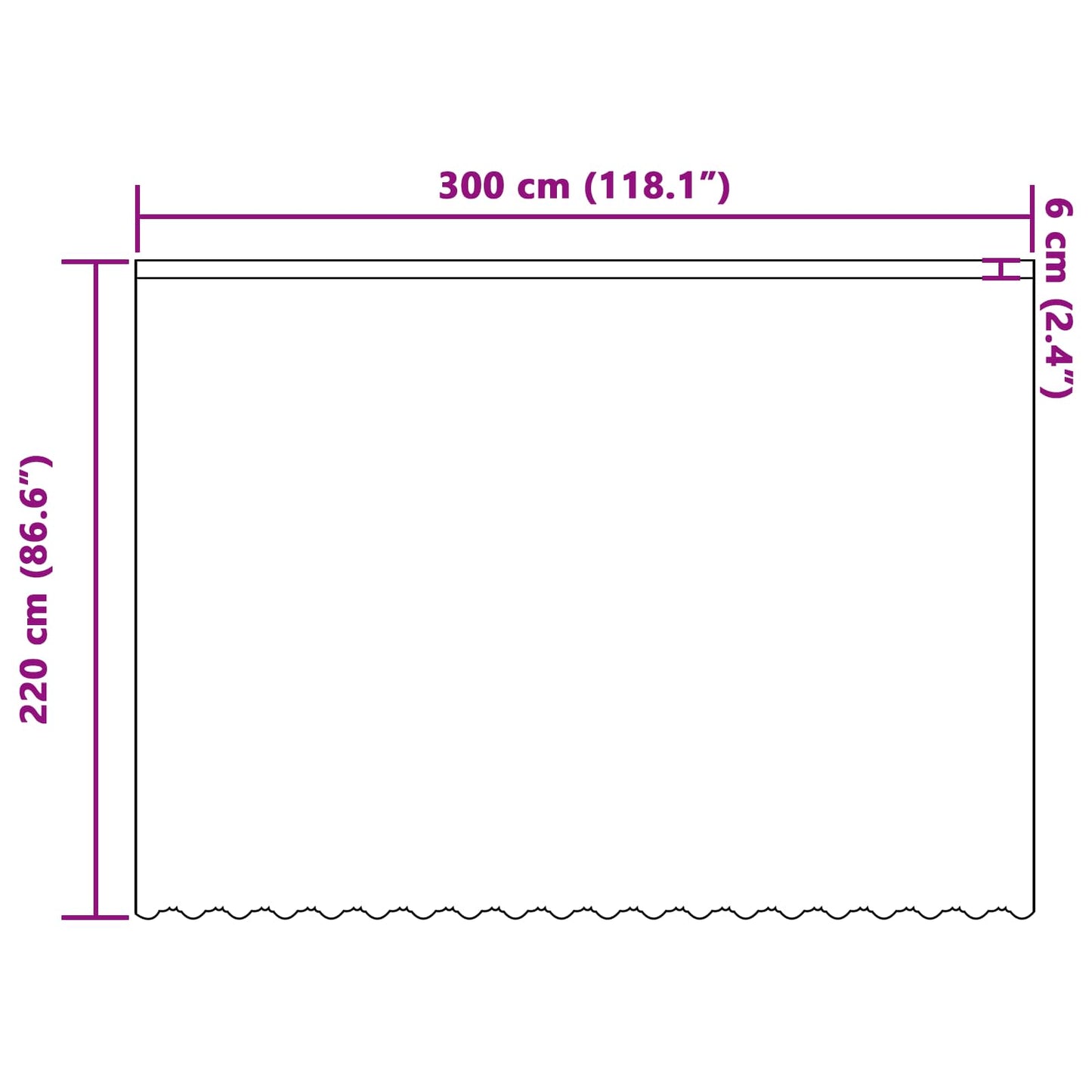 vidaXL Κουρτίνα Δαντέλας Λευκό 220 x 300 cm Πολυεστέρας