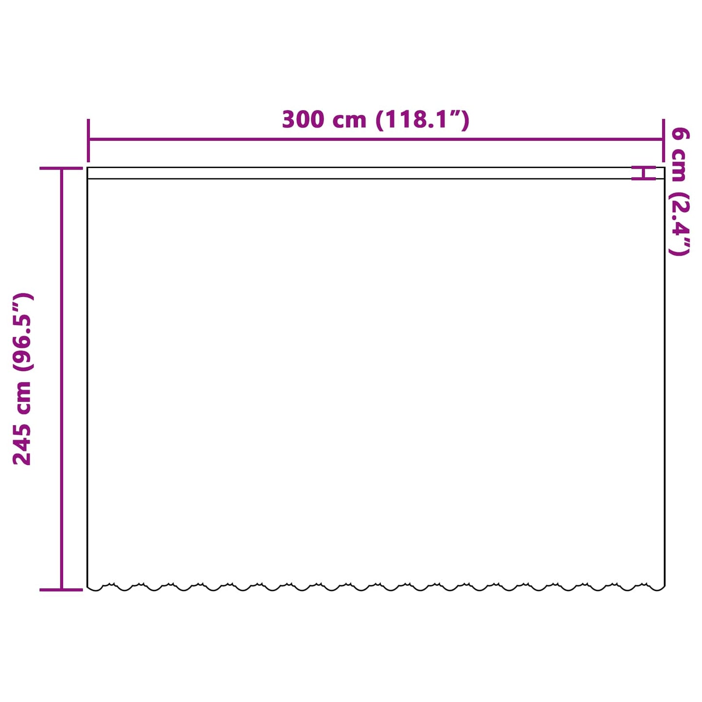 vidaXL Κουρτίνα Δαντέλας με κουρτίνες Λευκό 300 x 245 cm Πολυεστέρας